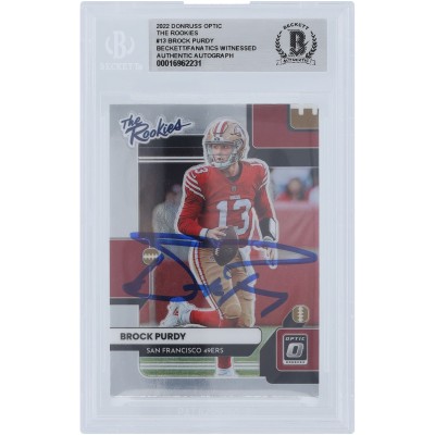 Brock Purdy San Francisco 49ers Autographed 2022 Panini Donruss Optic The Rookies #TR-13 Beckett Fanatics Witnessed Authenticated Rookie Card