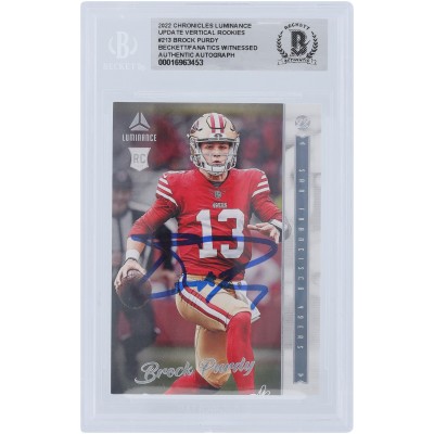 Brock Purdy San Francisco 49ers Autographed 2022 Panini Luminance #213 Beckett Fanatics Witnessed Authenticated Rookie Card