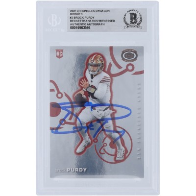 Brock Purdy San Francisco 49ers Autographed 2022 Panini Dynagon #D-2 Beckett Fanatics Witnessed Authenticated Rookie Card