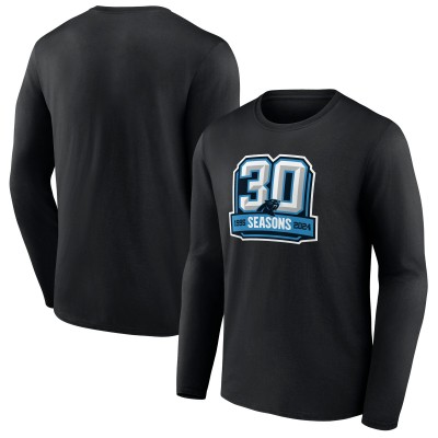 Футболка с длинным рукавом Carolina Panthers Black 30th Anniversary