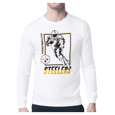 Pittsburgh Steelers Starter White Player Grid Graphic Long Sleeve T-Shirt