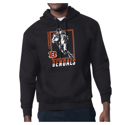 Cincinnati Bengals Starter Black Player Grid Pullover Hoodie