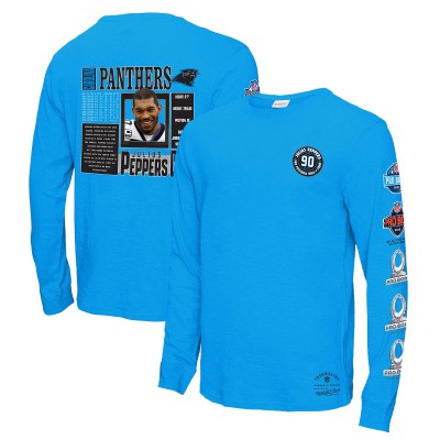 Футболка с длинным рукавом Carolina Panthers Julius Peppers Mitchell & Ness Blue Pro Bowl