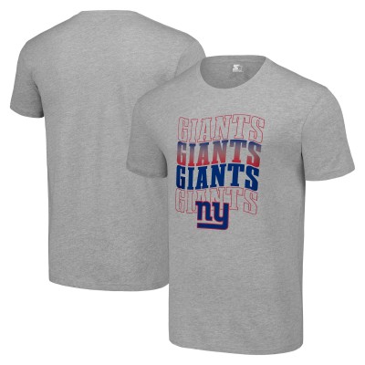 New York Giants Starter Heather Gray Four Team Name Logo T-Shirt