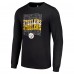 Pittsburgh Steelers Starter Black Team Name Graphic Long Sleeve T-Shirt