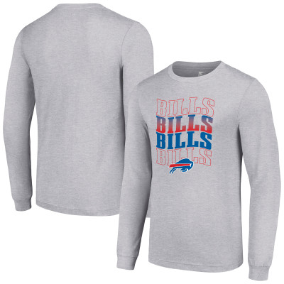 Футболка с длинным рукавом Buffalo Bills Starter Heather Gray Team Name Graphic