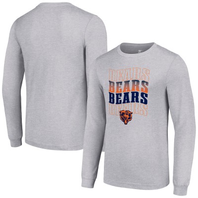 Футболка с длинным рукавом Chicago Bears Starter Heather Gray Team Name Graphic