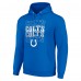 Indianapolis Colts Starter Royal Four Team Name Logo Fleece Pullover Hoodie