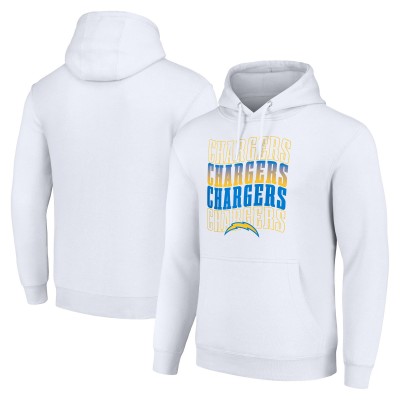 Los Angeles Chargers Starter White Four Team Name Logo Fleece Pullover Hoodie