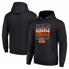 Cincinnati Bengals Starter Black Four Team Name Logo Fleece Pullover Hoodie