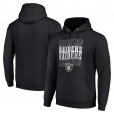 Las Vegas Raiders Starter Black Four Team Name Logo Fleece Pullover Hoodie