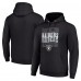 Las Vegas Raiders Starter Black Four Team Name Logo Fleece Pullover Hoodie