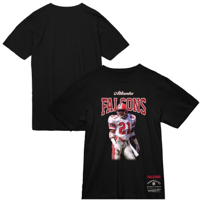 Футболка Atlanta Falcons Deion Sanders Mitchell & Ness Black Sideline Retired Player