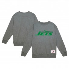 New York Jets Mitchell & Ness Heather Gray Basic Fleece Pullover Sweatshirt New York Jets Mitchell & Ness Heather Gray Basic Fleece Pullover Sweatshirt
