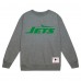 New York Jets Mitchell & Ness Heather Gray Basic Fleece Pullover Sweatshirt