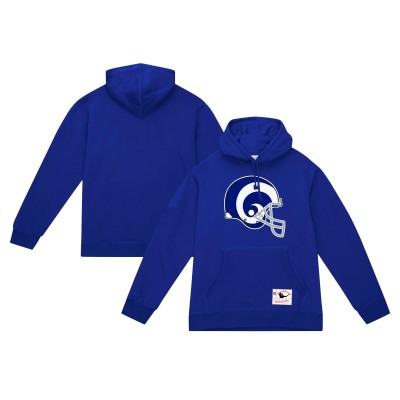 Los Angeles Rams Mitchell & Ness Helmet Logo Vintage Pullover Hoodie - Royal