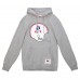 New England Patriots Mitchell & Ness Heather Gray Helmet Logo Vintage Pullover Hoodie