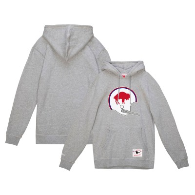 Толстовка Buffalo Bills Mitchell & Ness Heather Gray Helmet Logo Vintage