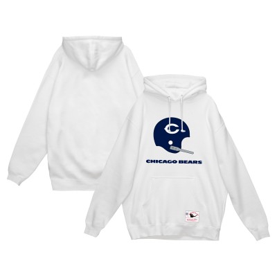Толстовка Chicago Bears Mitchell & Ness White Helmet Logo Vintage