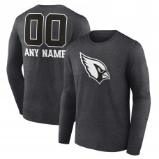 Arizona Cardinals Charcoal Personalized Name & Number Monochrome Long Sleeve T-Shirt