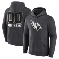 Arizona Cardinals Charcoal Personalized Name & Number Monochrome Pullover Hoodie