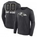 Футболка с длинным рукавом Baltimore Ravens Charcoal Personalized Name & Number Monochrome