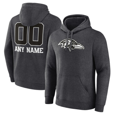 Именная толстовка Baltimore Ravens Charcoal Name & Number Monochrome