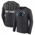 Футболка с длинным рукавом Carolina Panthers Charcoal Personalized Name & Number Monochrome