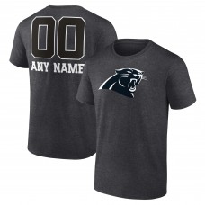 Футболка Carolina Panthers Charcoal Personalized Name & Number Monochrome