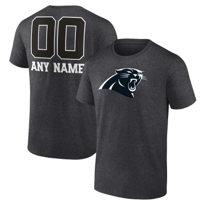 Футболка Carolina Panthers Charcoal Personalized Name & Number Monochrome