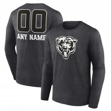 Футболка с длинным рукавом Chicago Bears Charcoal Personalized Name & Number Monochrome Футболка с длинным рукавом Chicago Bears Charcoal Personalized Name & Number Monochrome