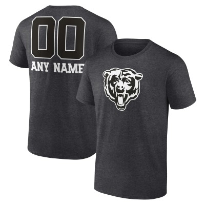Футболка Chicago Bears Charcoal Personalized Name & Number Monochrome