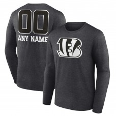Cincinnati Bengals Charcoal Personalized Name & Number Monochrome Long Sleeve T-Shirt