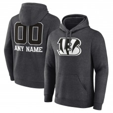 Cincinnati Bengals Charcoal Personalized Name & Number Monochrome Pullover Hoodie