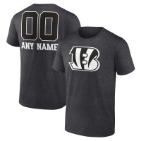 Cincinnati Bengals Charcoal Personalized Name & Number Monochrome T-Shirt