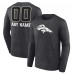Футболка с длинным рукавом Denver Broncos Charcoal Personalized Name & Number Monochrome