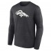 Футболка с длинным рукавом Denver Broncos Charcoal Personalized Name & Number Monochrome