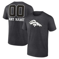 Футболка Denver Broncos Charcoal Personalized Name & Number Monochrome
