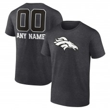 Футболка Denver Broncos Charcoal Personalized Name & Number Monochrome