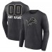 Футболка с длинным рукавом Detroit Lions Charcoal Personalized Name & Number Monochrome