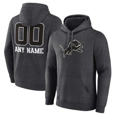 Толстовка Detroit Lions Charcoal Personalized Name & Number Monochrome