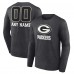 Футболка с длинным рукавом Green Bay Packers Charcoal Personalized Name & Number Monochrome