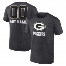 Футболка Green Bay Packers Charcoal Personalized Name & Number Monochrome