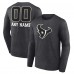 Футболка с длинным рукавом Houston Texans Charcoal Personalized Name & Number Monochrome Футболка с длинным рукавом Houston Texans Charcoal Personalized Name & Number Monochrome