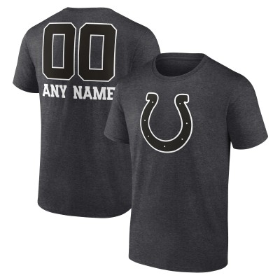 Indianapolis Colts Charcoal Personalized Name & Number Monochrome T-Shirt