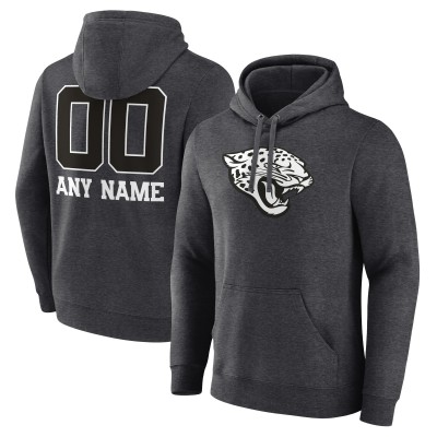 Jacksonville Jaguars Charcoal Personalized Name & Number Monochrome Pullover Hoodie
