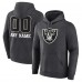 Las Vegas Raiders Charcoal Personalized Name & Number Monochrome Pullover Hoodie