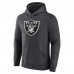 Las Vegas Raiders Charcoal Personalized Name & Number Monochrome Pullover Hoodie