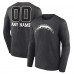 Los Angeles Chargers Charcoal Personalized Name & Number Monochrome Long Sleeve T-Shirt