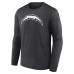 Los Angeles Chargers Charcoal Personalized Name & Number Monochrome Long Sleeve T-Shirt